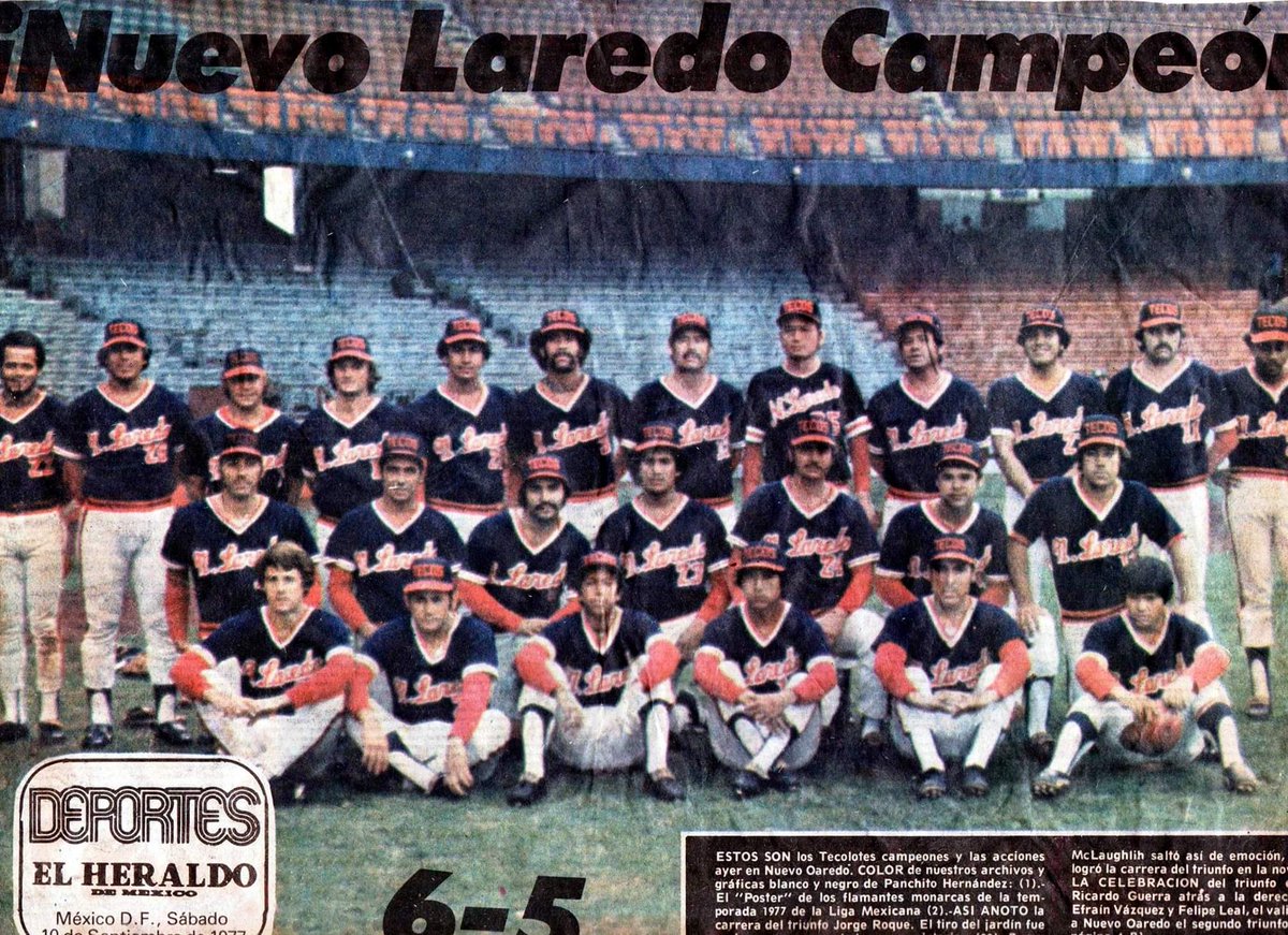 El gran vuelo de los <a href="/LaredosTecos/">Tecos de los Dos Laredos</a> en 2022 nos hace recordar el año mágico de 1977, cuando superaron en la serie por el título a los Diablos Rojos 🦉⚾️🏆

📝: milb.com/mexican/news/l…