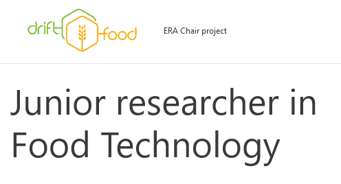 #driftfood #ERAChair project from @CZUvPraze is looking for Researcher with expertise and proven track record in edible films and/or cereal technology #H2020 driftfood.eu/junior-researc…
