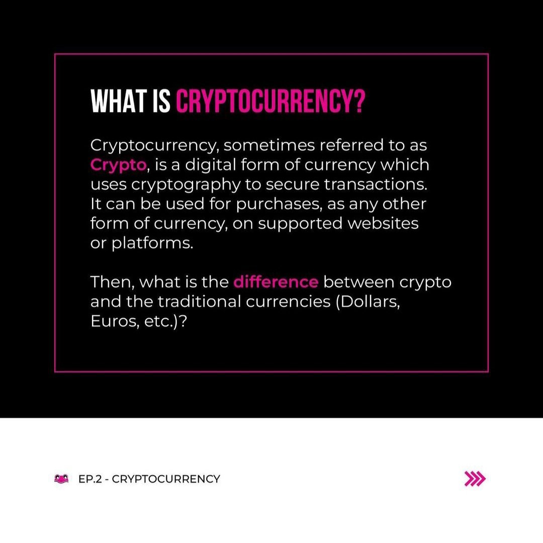 pinkfrog_io's tweet photo. Part 1/2
What is #cryptocurrency ???

Welcome to the second episode of our Crypto For Beginner guide.

If you like it drop us a like and a comment below. And don’t forget to follow us 😎😎

@pinkfrog.io https://t.co/drser9vnuE