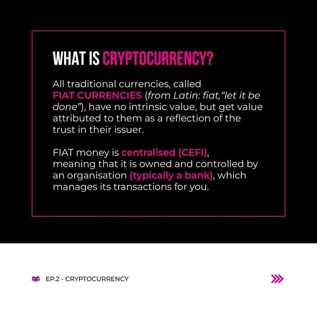 pinkfrog_io's tweet photo. Part 1/2
What is #cryptocurrency ???

Welcome to the second episode of our Crypto For Beginner guide.

If you like it drop us a like and a comment below. And don’t forget to follow us 😎😎

@pinkfrog.io https://t.co/drser9vnuE