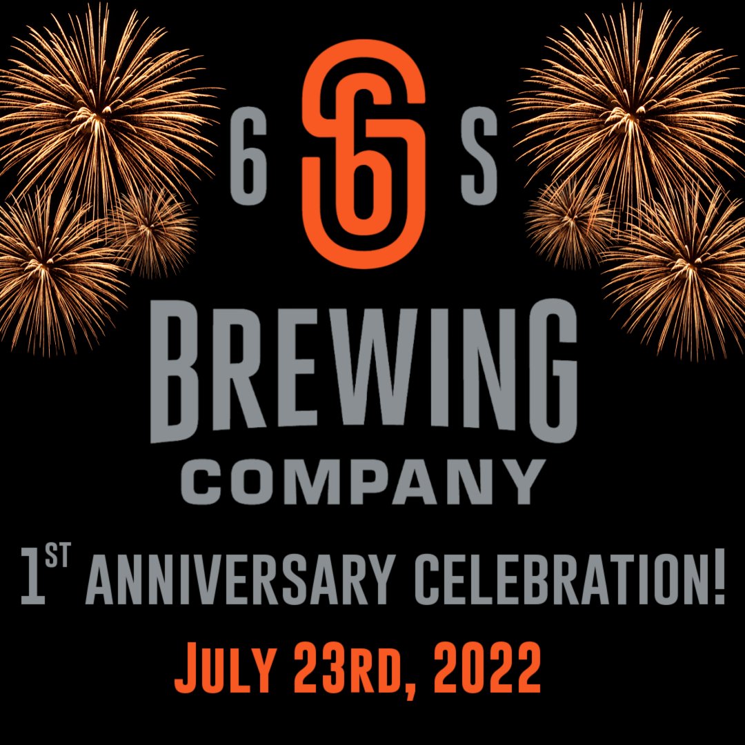 6sBeer's tweet photo. 🥳 Mark your calendars, 6S Brewing Company is turning ONE!!! We will be having an Anniversary celebration on July 23rd! 🎉 https://t.co/ejdIv22Nnc