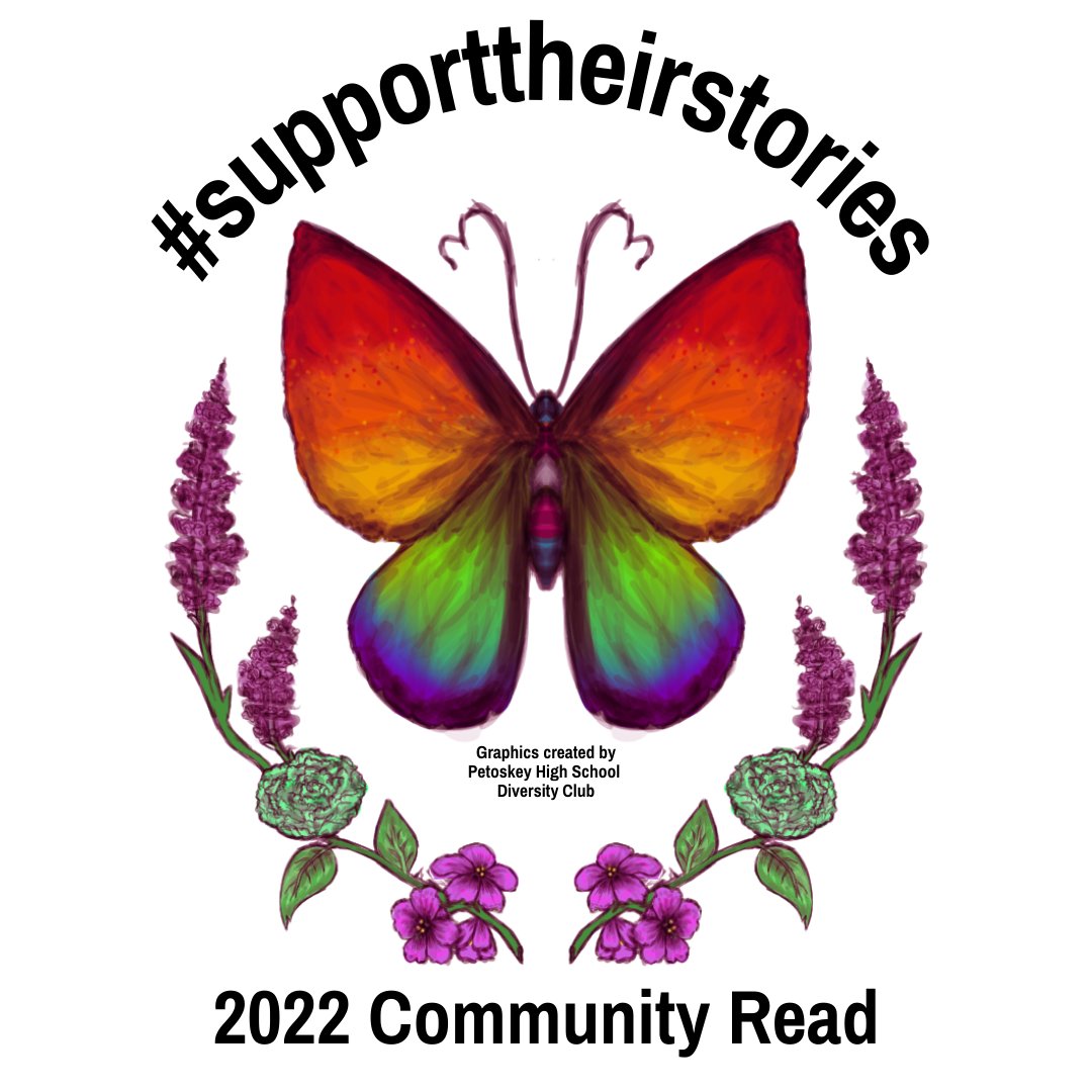 PetoskeyLibrary's tweet photo. Get ready, Petoskey! TOMORROW at 5pm is our #supporttheirstories community read kick-off event!!!
Come to the library, pick up your copy of Last Night at the Telegraph Club by @malindalo , get a free pride flag, and join us as we walk through downtown to the People's Corner! https://t.co/lD2chGuNBr