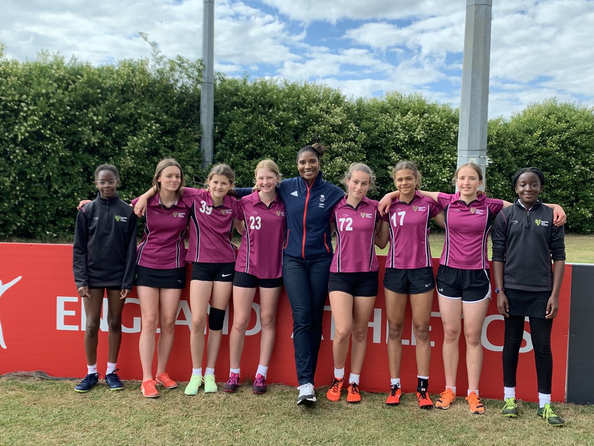 Team_BGS's tweet photo. A very special athletics session tonight with @RealDeniseLewis! Thank you so much for an awe inspiring masterclass across a number of disciplines in preparation for the girls going to National Finals next week &amp; Senior School Sports Day on Wednesday #InspiringTheNextGeneration🏃🏽‍♀️ https://t.co/5W7vt1XjfY