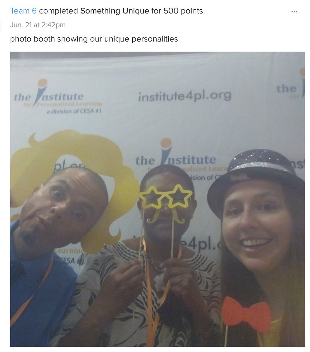 lkolb's tweet photo. Had a wonderful time discussing learner agency when using tech tools with Wisconsin educators! We each came up with our "core 4" apps for the year and modeled some ways that scavenger hunts can support agency in learning!  @Institute4PL #plconf22 https://t.co/SbneUrCc35