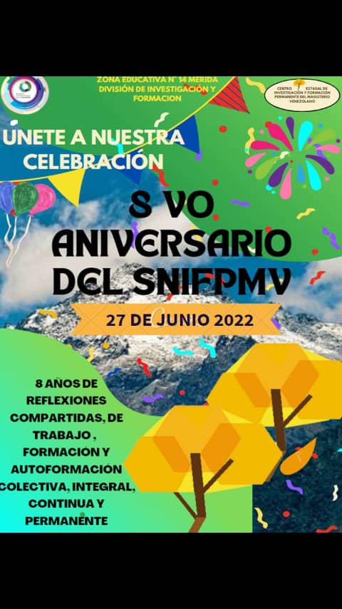 DgDocente's tweet photo. 8°Aniversario del Sistema Nacional de Investigación y Formación del Magisterio Venezolano
Hoy en nuestro aniversario nos llenamos de alegría por la creación del  #SNIFM @NicolasMaduro @MPPEDUCACION @RosangelaOrozco  @_LaAvanzadora https://t.co/uel5oy3MMd