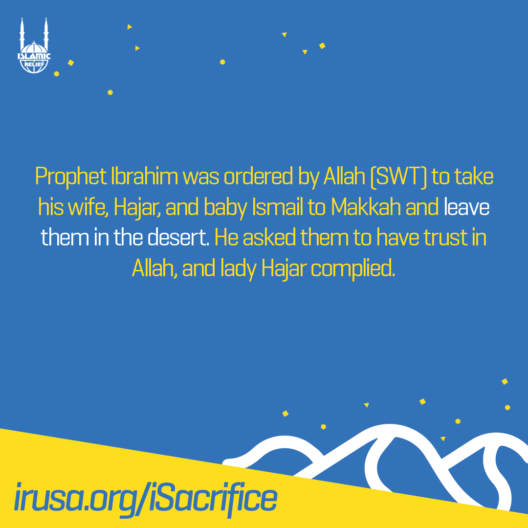 PoweredByIDEA's tweet photo. To honor Hajar's (AS) story, IRUSA asks that you #iSacrifice something in order to please Allah (SWT). Whether it be your time, fasting, a favorite sweet or maybe even screen time...with trust and faith, we put our minds towards Allah (SWT). https://t.co/HxSanCg85D https://t.co/SSXfS3FZjr