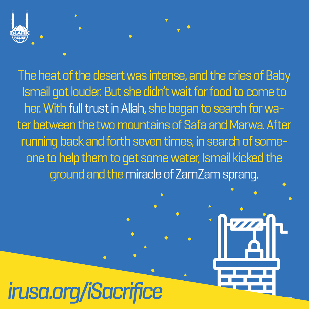 PoweredByIDEA's tweet photo. To honor Hajar's (AS) story, IRUSA asks that you #iSacrifice something in order to please Allah (SWT). Whether it be your time, fasting, a favorite sweet or maybe even screen time...with trust and faith, we put our minds towards Allah (SWT). https://t.co/HxSanCg85D https://t.co/SSXfS3FZjr