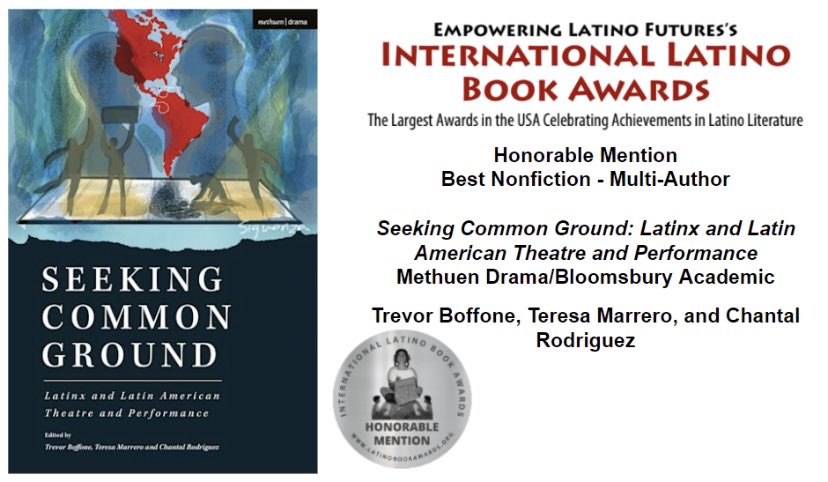 “Seeking Common Ground” edited by <a href="/TeresaMarrero16/">Teresa Marrero</a>, <a href="/ChantiRodri/">Chantal Rodriguez (she/her)</a> &amp; yours truly was named Honorable Mention in the Best Nonfiction - Multi-Author category at the 2022 International Latino Book Awards! Thank you to everyone who made this collection possible!