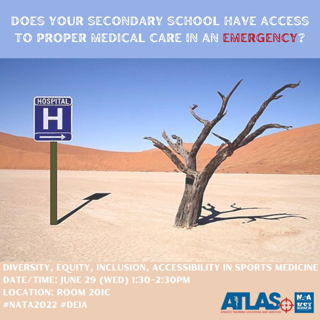 AyamiYoshihara's tweet photo. So excited to attend in-person #NATA2022! Please come check out my session❤️🙌🏻 I'm going to show medical deserts (medically underserved areas) around secondary schools🚑🩼 The map is COOL!
@NATAFoundation @K_S_Institute #Strive2Protect #AT4All #DEIA #ATLASProject #PhDlife https://t.co/g03BGrgzWl