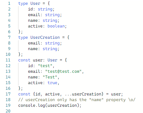 Hey <a href="/mattpocockuk/">Matt Pocock</a>!
Maybe it's kind of a noob question but is there a way to "box" a const from a type to another and strip the extra properties from the source object?
For now, I do it this way but it's error-prone, is there a way to do it via types? Haven't found the answer yet.
