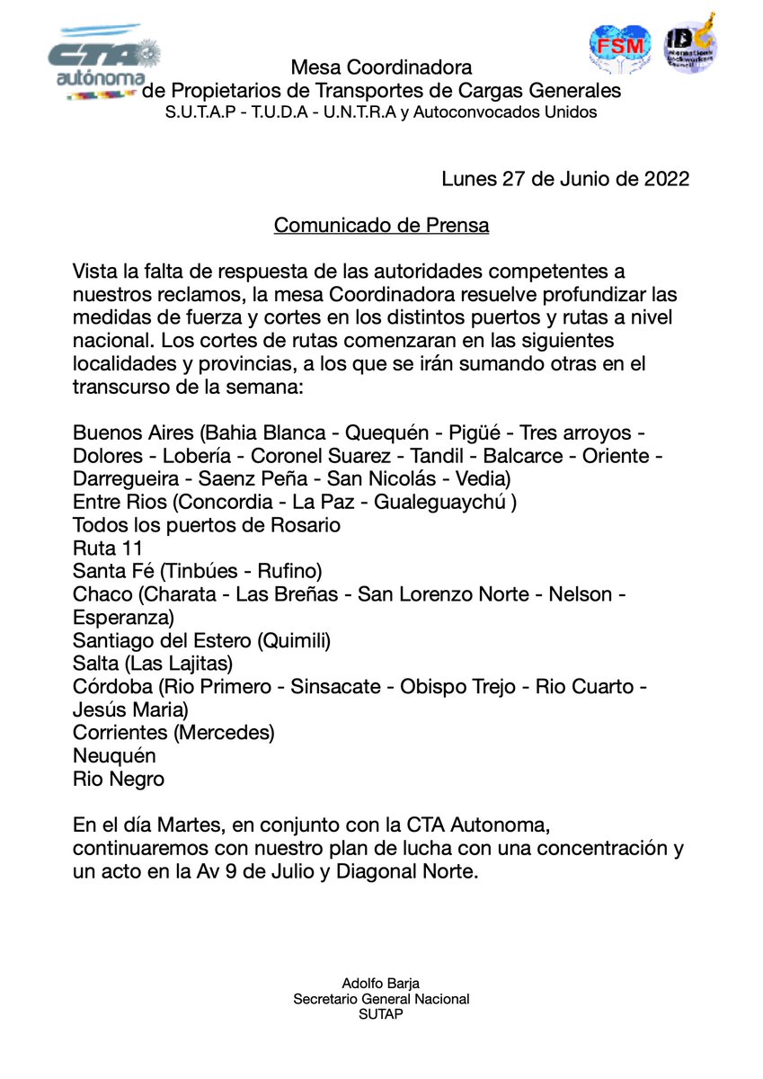 PrensaSutap's tweet photo. La lucha continúa https://t.co/SkISDiGbnZ