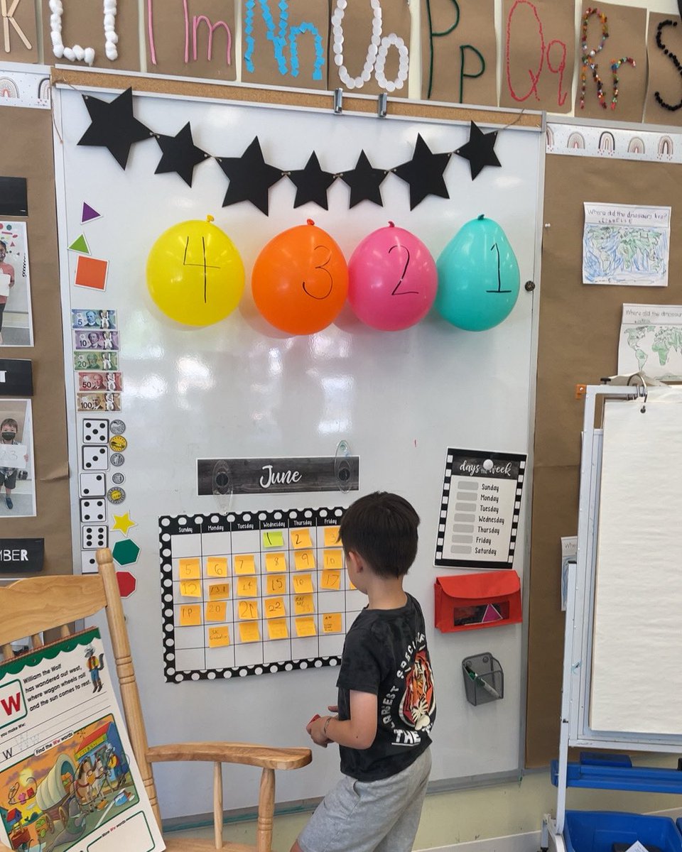 A special countdown this week 🎈Each day we will pop a balloon to reveal a fun activity to end the school year 🌈❤️🥳. #kinder #fdk #tdsb @TDSB_HowardPS