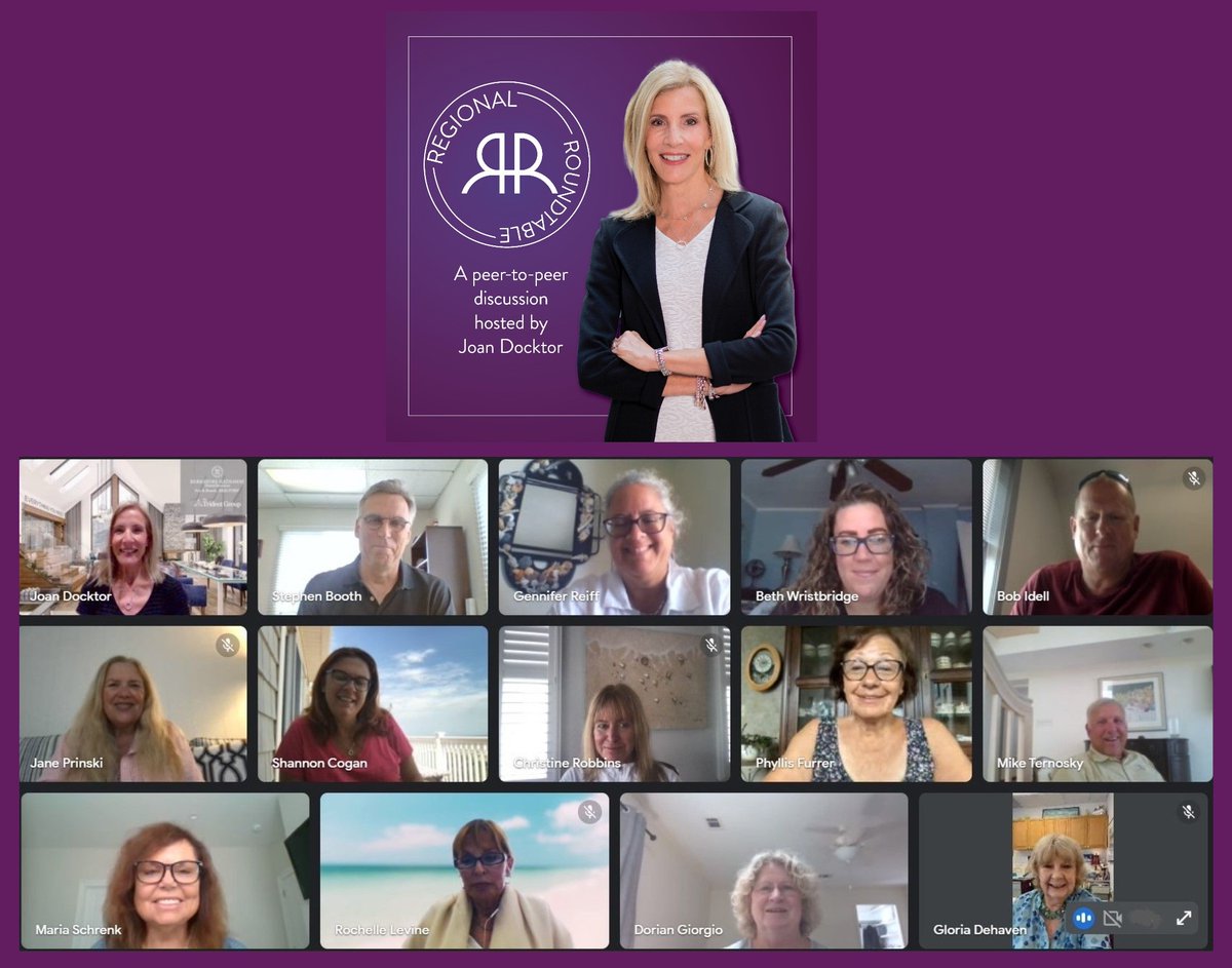 joandocktor's tweet photo. It's the Regional Roundtable! 🤩 Today's mastermind event - with sales pros from Atlantic &amp; Cape May Counties - was brimming with priceless insights. Thanks for taking this opportunity to help each other learn &amp; thrive! #regionalroundtable #mastermind  #bhhsfoxroach #RealEstate https://t.co/8suXPaVdAk