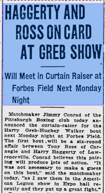 Here’s an unlikely fact. 100 years ago yesterday, my great uncle and <a href="/SeveranceTVnews/">Cristin Severance</a> ‘s great uncle fought in the undercard for one of the greatest boxers in history. Here’s the clip from the <a href="/PittsburghPG/">Pittsburgh Post-Gazette</a>.