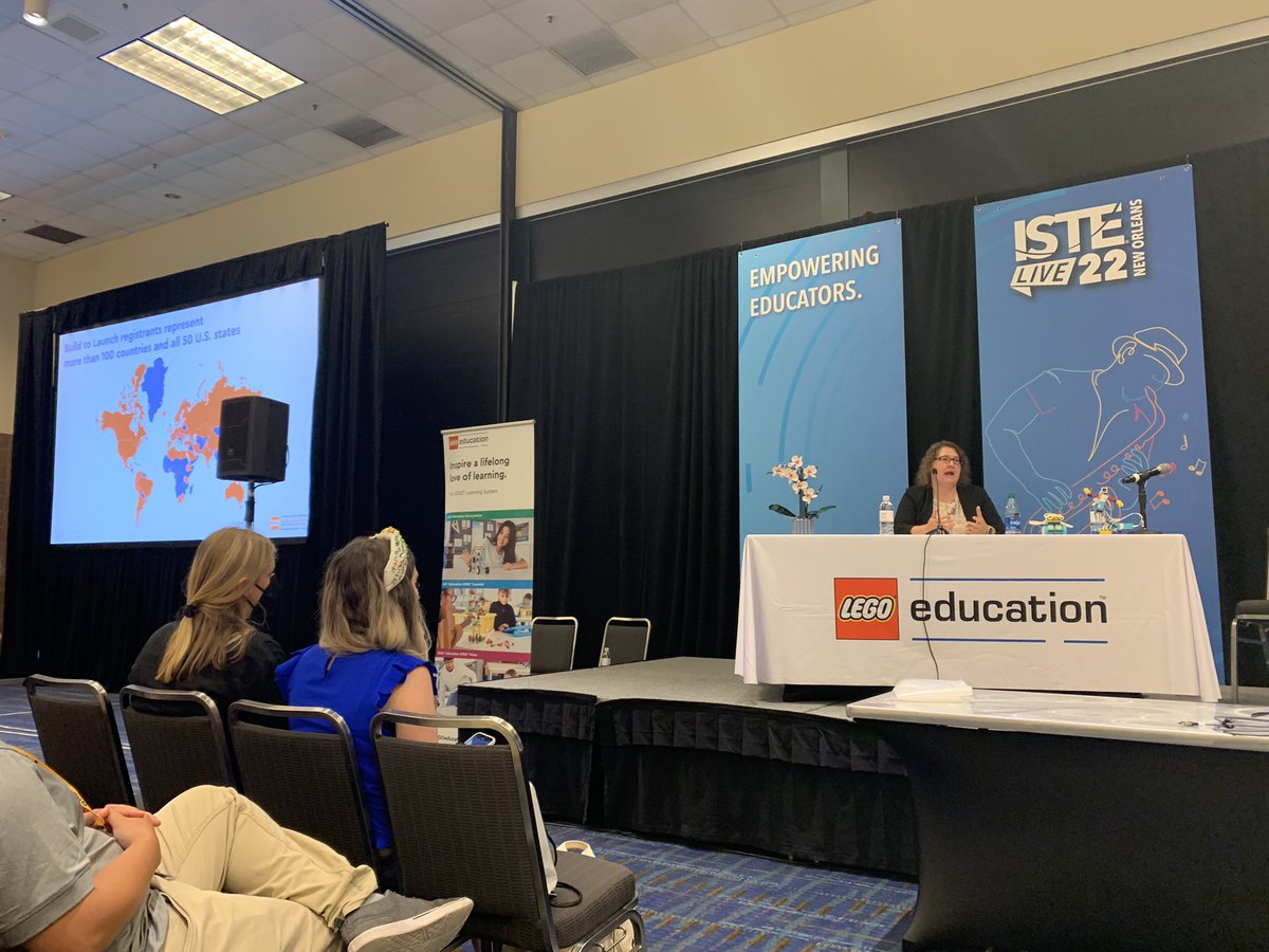 Having a great <a href="/LEGO_Education/">LEGO Education</a> afternoon at #ISTELive2022! Excited to hear from <a href="/jennynash7/">Dr. Jenny Nash</a> and &amp; <a href="/SpacegirlMindy/">LegoGirl</a> talking about #BuildtoLaunch and playful learning!