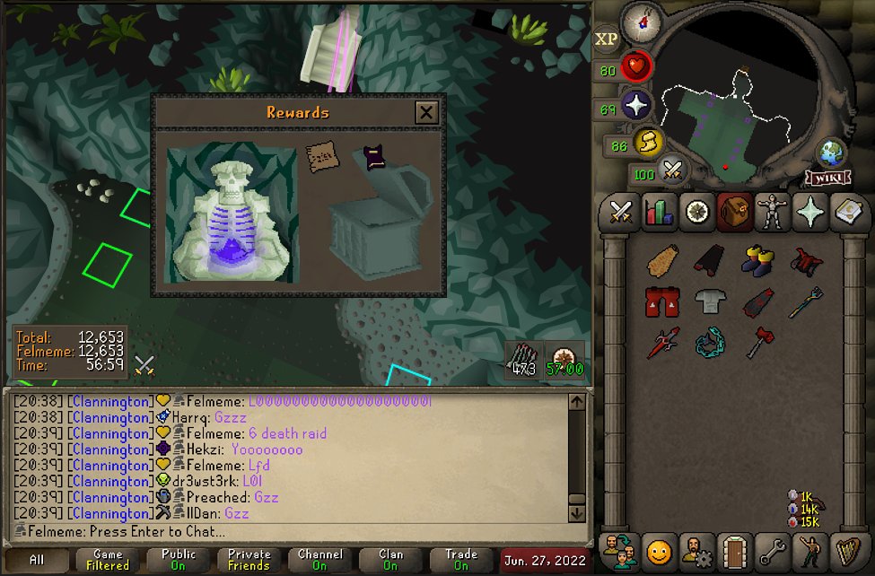 Yes I got lost, yes it was a multiple death raid, first solo on the iron. 7kc overall Dex. #osrs #runescape