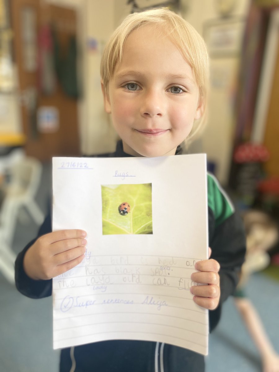 sjvblackpool's tweet photo. ✏️ Reception have been writing sentences about some of the different bugs we have found when exploring in our outdoor area 🐝🐞🐌🕷 #SJVRD #SJVEnglish ✏️ https://t.co/KMWU2LPmZM