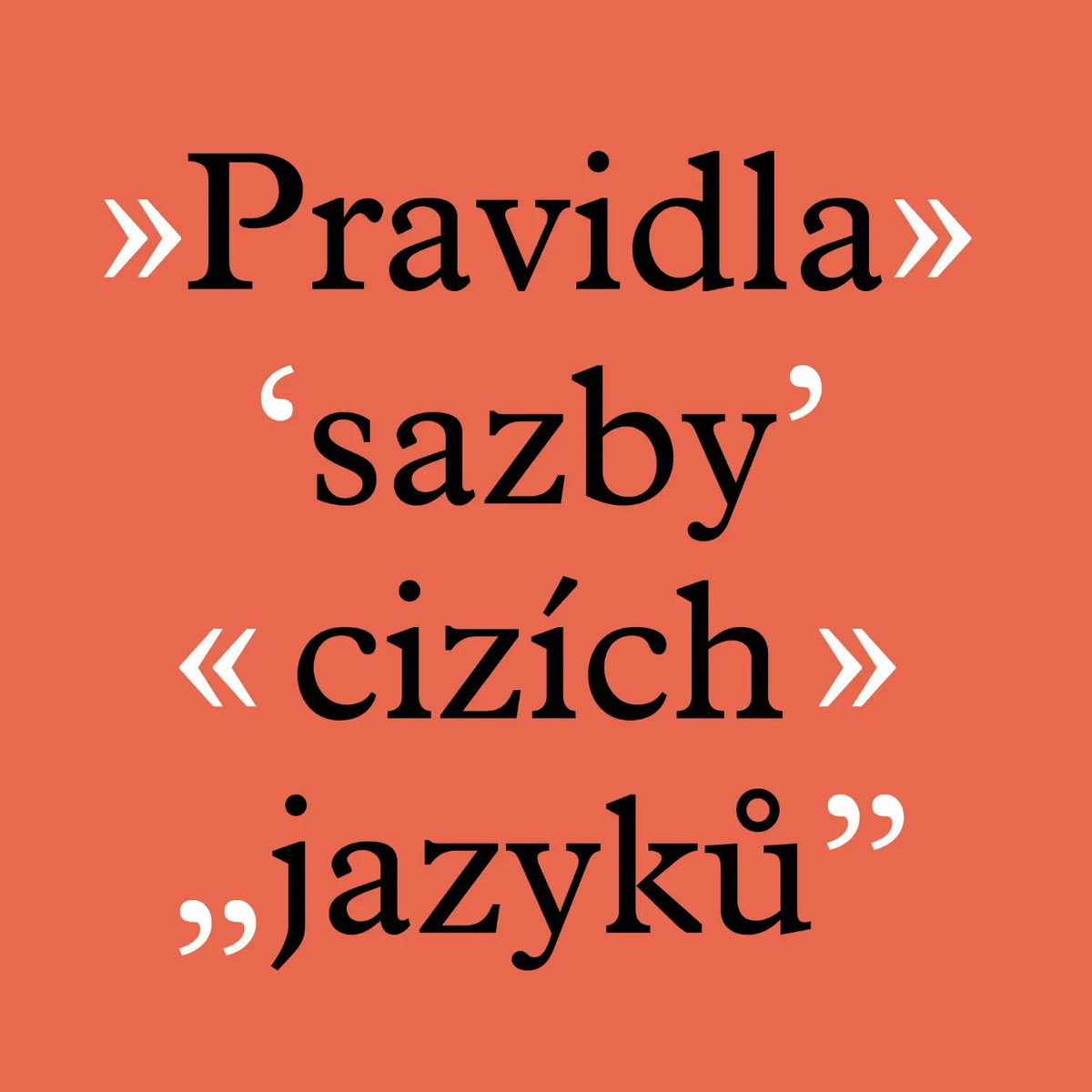 Každý jazyk má svá typografická pravidla, která se týkají např. psaní uvozovek, řadových číslovek, pomlček, spojovníků, symbolů atd. V aktuálním vydání Typoknihy najdete základní přehled pravidel sazby 🇬🇧 🇫🇷 🇩🇪 🇵🇱 🇸🇰 🇪🇸 
#typokniha #sazba #typografie typokniha.cz