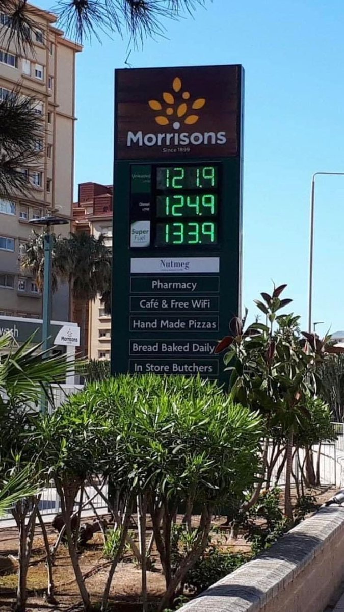 In case anybody still thinks the spiralling fuel prices are a global phenomenon, this is Morrisons - in Gibraltar! Does anybody still believe the Government is doing all it can to tackle these issues?