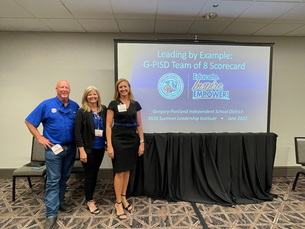 GPISD1's tweet photo. Your School Board and Superintendent presented to a packed house at this year’s TASB Summer Leadership Institute, covering how they developed and implemented a Board Scorecard identifying the board’s own goals for themselves! #goGPwildcats #GPpride https://t.co/xnnCaeW0rl