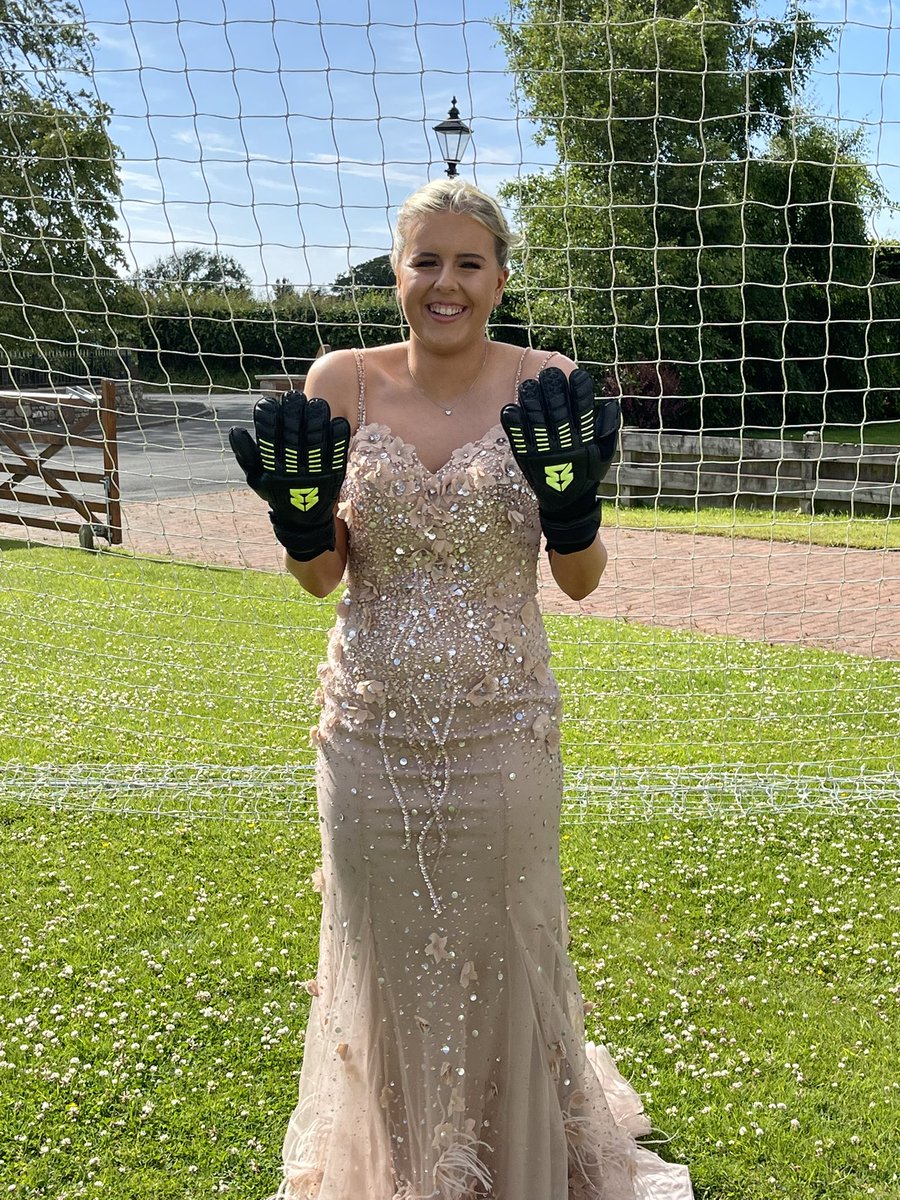 Prom night for my beautiful girl, never far from a football net!