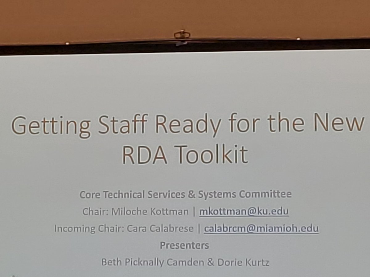rdatoolkit's tweet photo. RDA programming at #ALAAC22 concluded today with consecutive sessions on the official RDA Toolkit. Presented by members of LC-PCC, the RSC and ALA Digital Reference, each session provided guidance for catalogers learning the new Toolkit. E-mail rdatoolkit@ala.org for more info! https://t.co/vqMiPROfUw