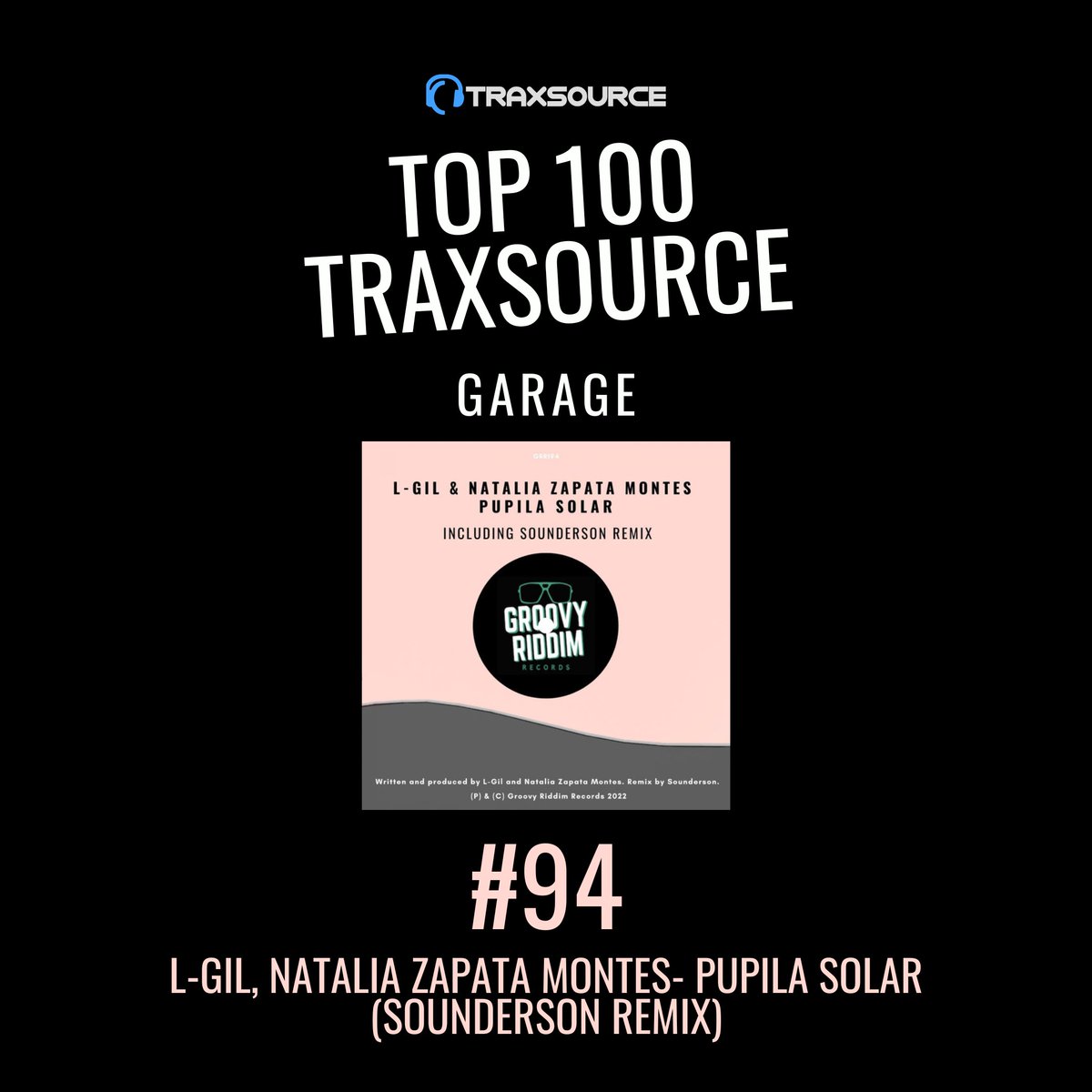 groovy_riddim's tweet photo. 🔥💿'Pupila Solar' by #LGil &amp; #nataliazapatamontes (including #Sounderson Remix) has been supported from @traxsource and both versions are in several Traxsource's charts!

🔝💯The remix has entered in the Top 100 Garage list. [#94]

🛒 https://t.co/ZoUbjTVzSQ https://t.co/KzrxNenGGe