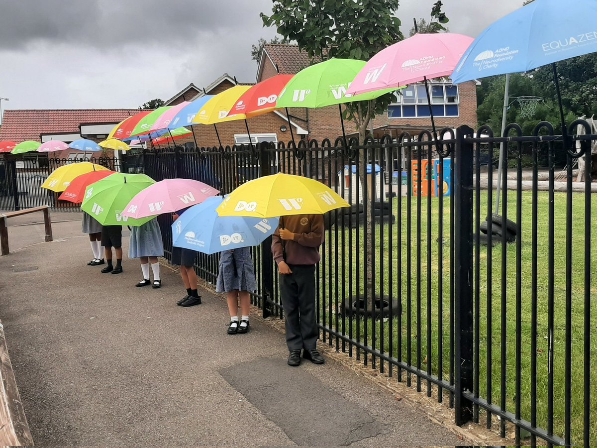 LBima22's tweet image. Proud to celebrate neurodiversity at Hilltop with @adhdfoundation
Umbrellas went up just before the rain came down! #UmbrellaProject2022