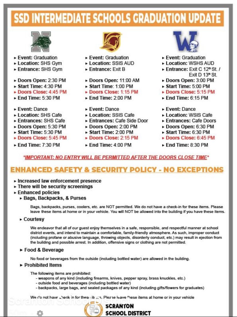 Class Day information: