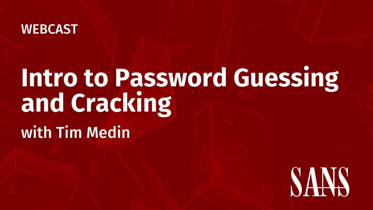 SANSOffensive's tweet photo. Talk + demo of #PasswordGuessing & #PasswordCracking directly from #SEC560 Enterprise Pen Testing! Don't miss out
Watch now: https://t.co/fHhdR8a9F5 https://t.co/APtIwmUyi3