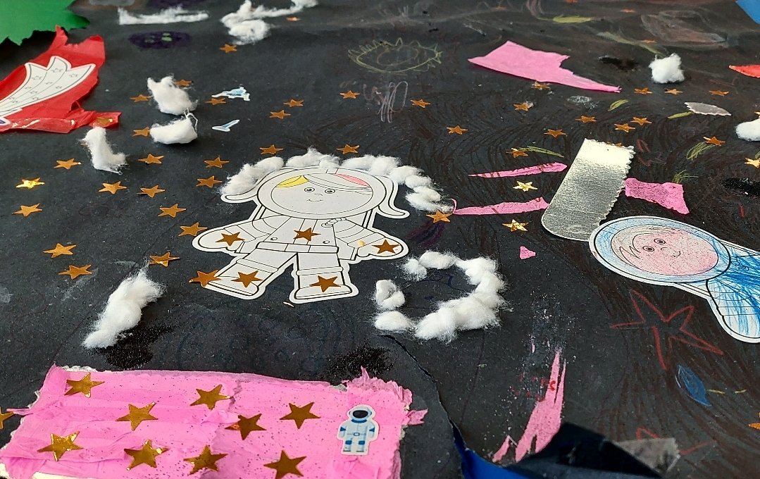 LuceSL2021's tweet photo. Today the children at @holytrinitytatt did some amazing space work during our workshop 🌟 https://t.co/Hr0XyzsP5Q