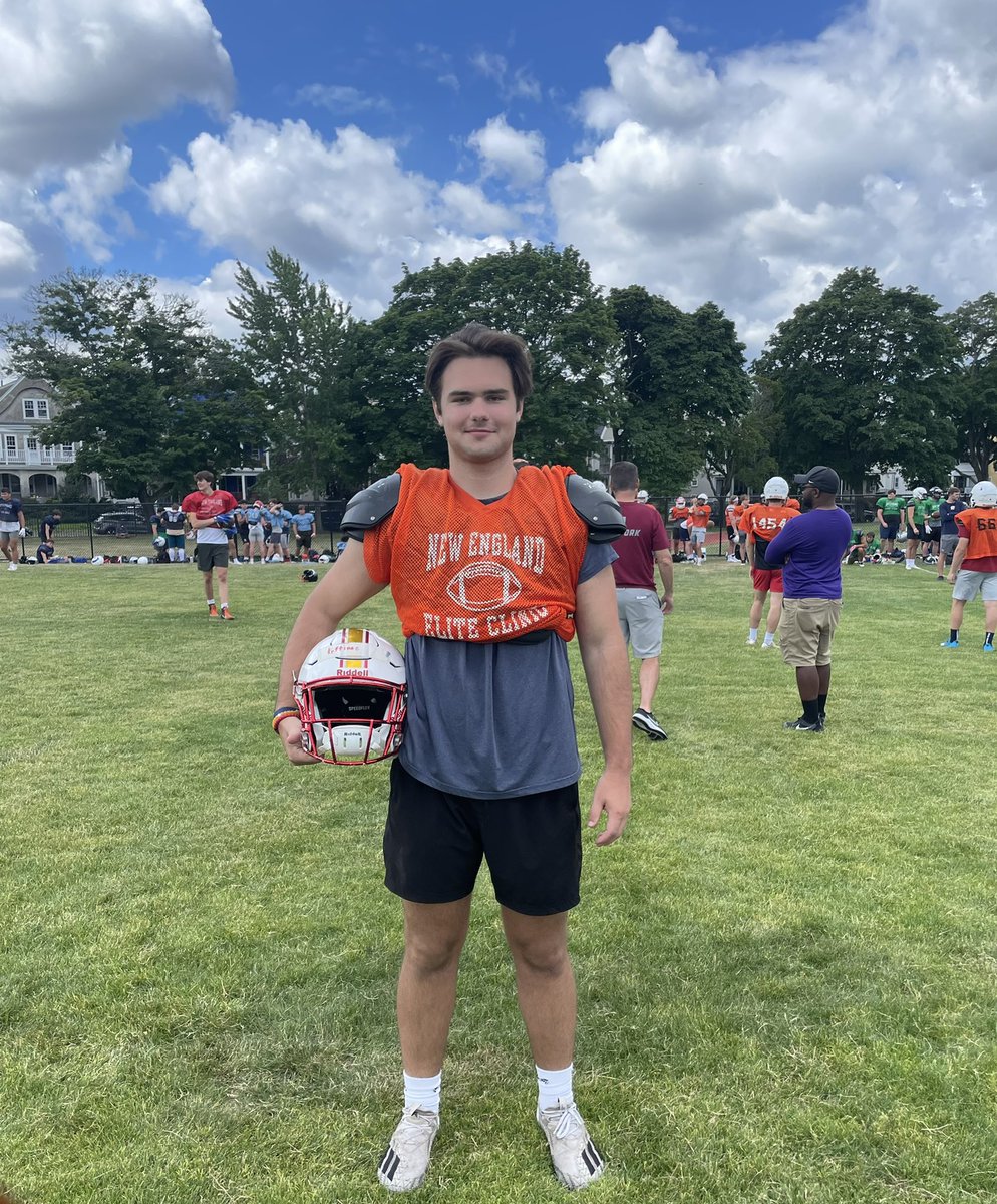 Felt great to be back in pads at the NE Elite Camp. Had some good conversations with coaches from <a href="/Bates_Football/">Bates Football</a> <a href="/BrownU_Football/">Brown Bears Football</a> <a href="/Colby_Football/">Colby Football</a> <a href="/BigRed_Football/">Cornell Football</a> <a href="/DartFootball/">Dartboard Football</a> <a href="/HamCollFootball/">Hamilton College Football</a> <a href="/JHU_Football/">Johns Hopkins Football</a> <a href="/KenyonFootball/">Kenyon Football</a> <a href="/UMassFootball/">UMass Football</a> and many more! Thanks <a href="/EliteFBClinics/">Elite Football Clinics</a>