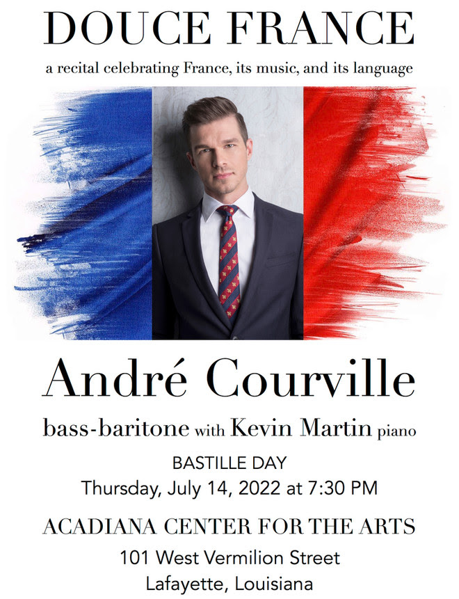 DebbeyRyan's tweet photo. I am so fortunate to have a cousin who is a world-renowned opera star!Andre Courville will be performing at the ACA Thursday, July 14, 2022, @ 7:30 pm.  Tickets are selling fast and seating is limited to 300 and 100 have already been sold!
Hope to see you there! https://t.co/20oOoUwep9