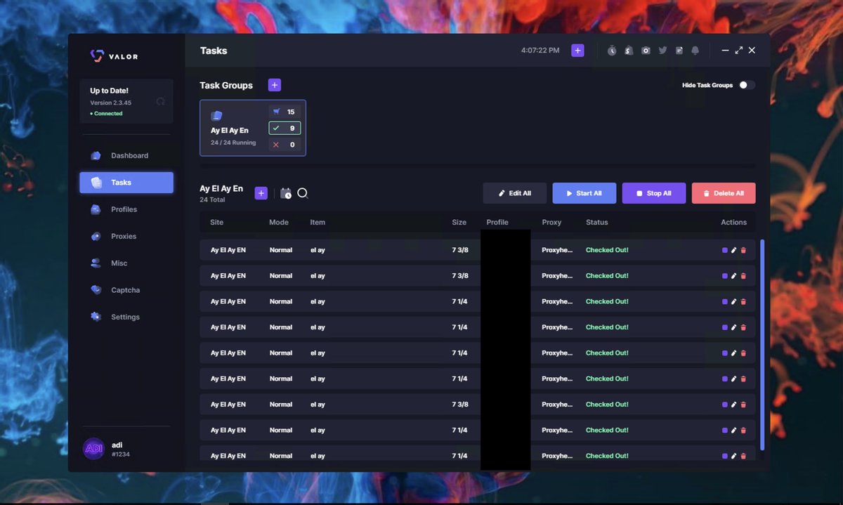 adicooks's tweet image. Thanks @ValorAIO @Gargantua_AIO @ProxyHeavenio