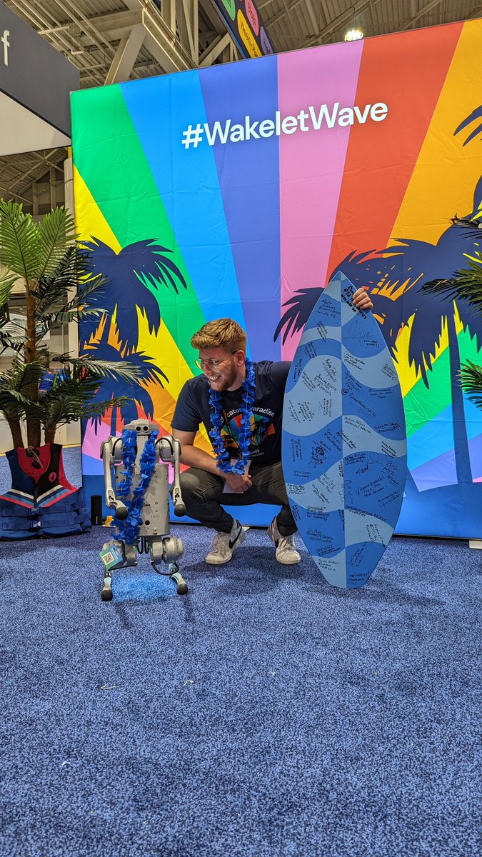 Even the robot's riding it! #ISTE22 #WakeletWave