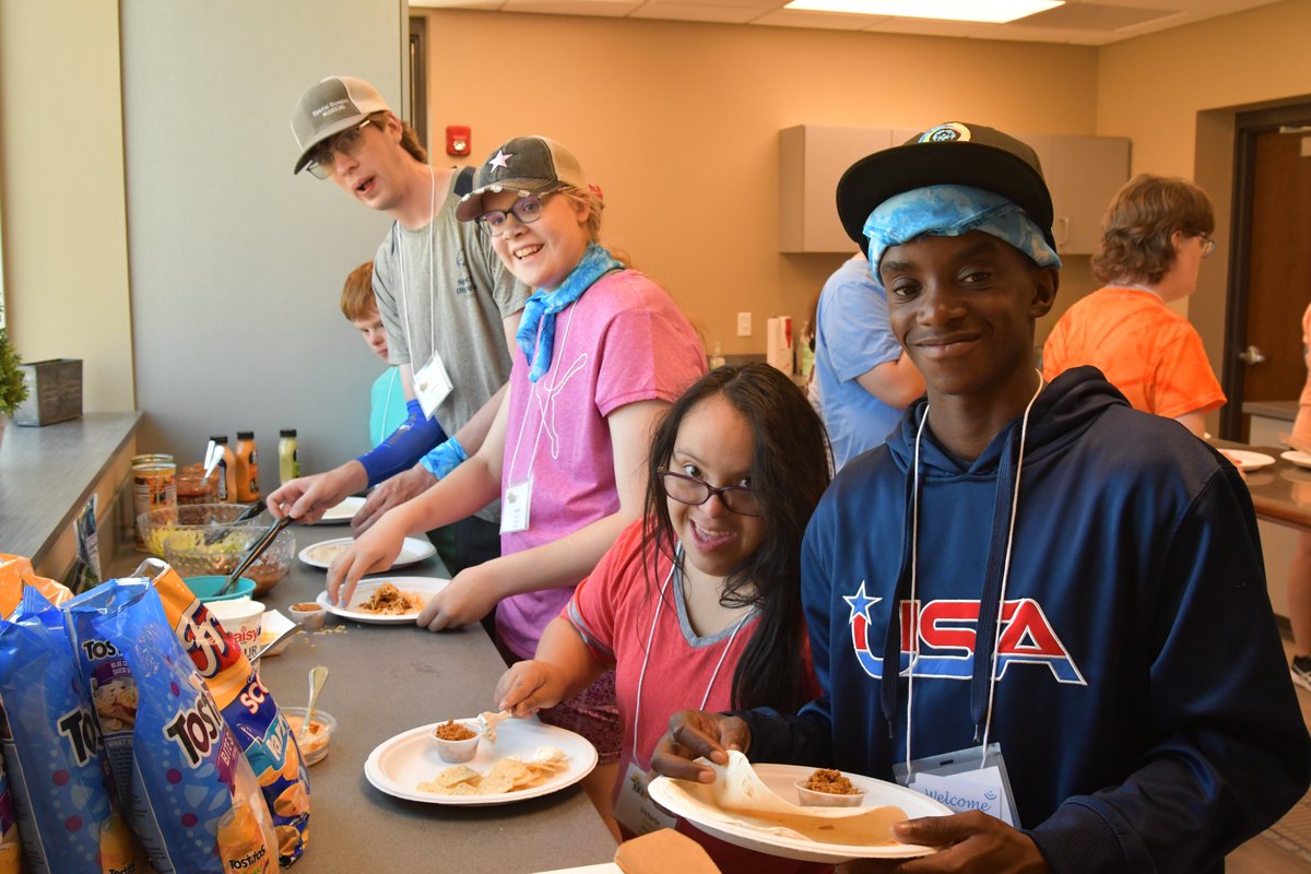 SOMissouri's tweet photo. Day 1 of #GaryBrimerSportsCamp was full of new experiences for our campers! We learned the tomahawk throw, helped filet a #SilverCarp, made burritos and even had the chance to see a grey wolf pelt! It's just the start of an amazing week! #SOMO #TrainingForLife https://t.co/3FE9pM5DuE
