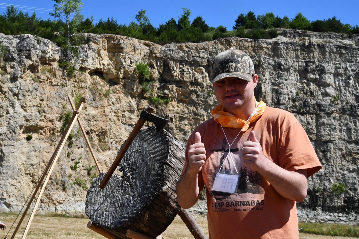 SOMissouri's tweet photo. Day 1 of #GaryBrimerSportsCamp was full of new experiences for our campers! We learned the tomahawk throw, helped filet a #SilverCarp, made burritos and even had the chance to see a grey wolf pelt! It's just the start of an amazing week! #SOMO #TrainingForLife https://t.co/3FE9pM5DuE