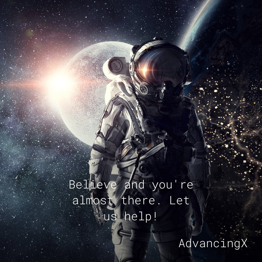 We can help you achieve your dreams of becoming an astronaut. You heard us!

With our online program, you can begin your journey. Stop feeling like you can’t do it! It’s time to take control of your destiny.

#outerspace #spaceexploration #AdvancingX #CareerAstronauts #astronauts