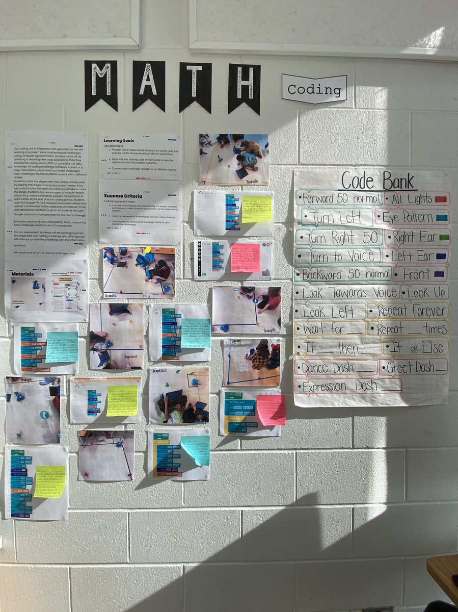 With the support and resources of <a href="/TdsbKeele/">TDSB_Keele</a>, I’ve had the opportunity to share my passion for coding with my grade 5/6 students. Students used Dash to solve daily coding challenges such as determining the path Dash would take to make various geometric shapes. @DebbieDonsky