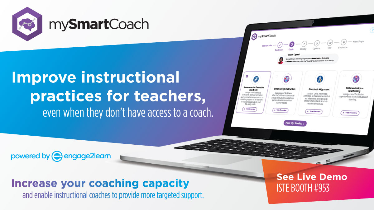 @iste #ISTE22 Stop by booth 953 to see a live demo of mySmartCoach, the on-demand, intelligent coaching system that helps teachers improve instructional best practices, freeing up instructional coaches to provide more targeted support.
bit.ly/3niTGF5