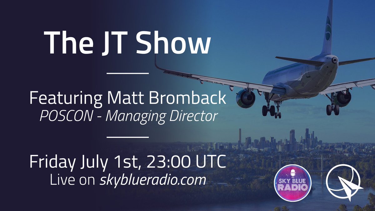 posconnetwork's tweet photo. Our very own Matt will be participating in The JT Show 📻with Jeff Turner at @SkyBlueRadio  on July 1st, 23.00z. Make sure to tune in over at https://t.co/73bwwsFDjn and learn about POSCON and Matt's journey.✈️

#poscon #positivecontrol #aviation #flightsim https://t.co/qjEyP6saHm