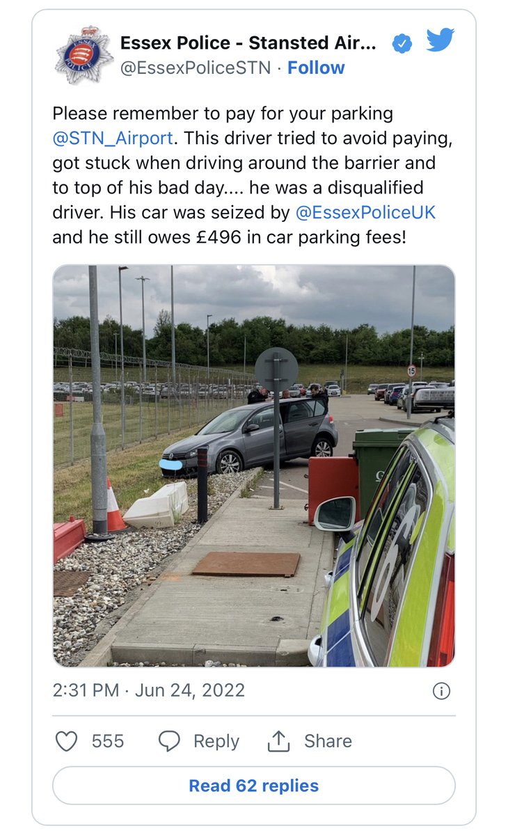 SunloungerTG's tweet photo. Don’t get caught out with expensive, pay as you go, airport parking, book your parking in advance with Sunlounger and you can stick to the tarmac 😏

#policeapproved #parking #stansted https://t.co/V0a7tkZasu