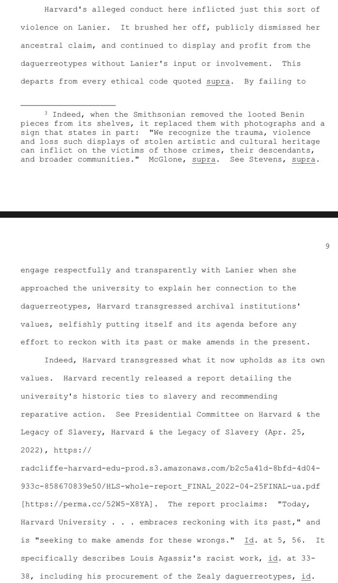 tamaralanier's tweet photo. The Courts will have to quantify the extreme emotional distress caused by Harvard and its “entanglements” with Slavery 🤔 https://t.co/PwVLUXK7tx