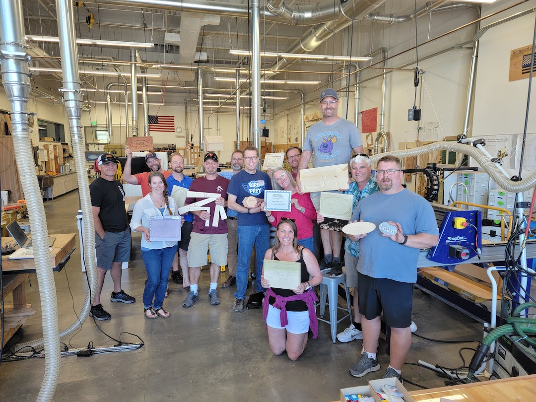 ShopBotTools's tweet photo. Teachers share their projects from a recent 3-day #ShopBot #CNC #workshop with ShopBot’s Sallye Coyle! Thanks to Sherwood High School in Oregon for hosting. And special thanks to Mary Dakin from #PACTEC who put together the funding from a Pell grant. https://t.co/KrgLC66iC2 👍 https://t.co/dM0w2c9atJ