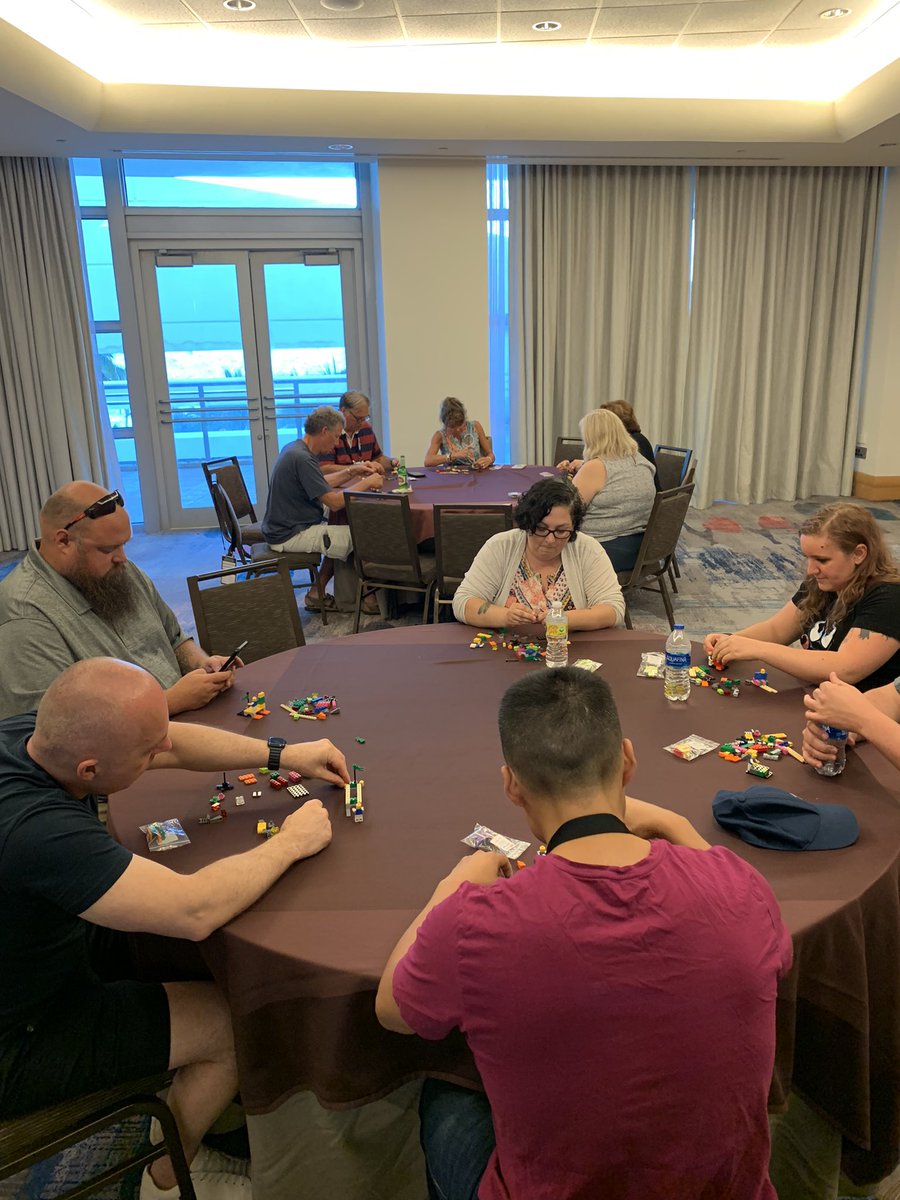 OutoftheBoxBA's tweet photo. Getting our brick on at the LEGO Serious Play taster session! #bbcconf #BBC #bbccon https://t.co/jVhgsRlWfx
