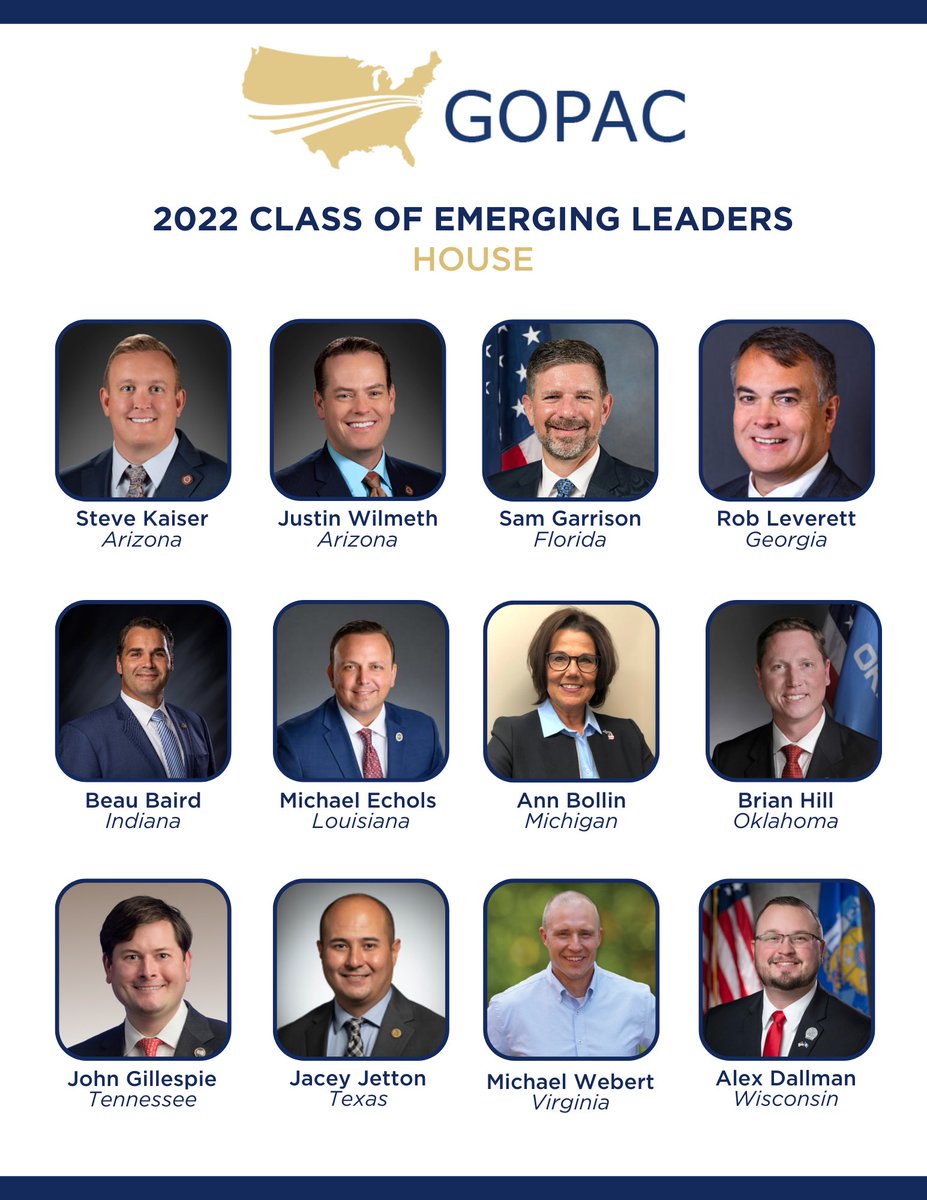 This week, GOPAC is hosting our 12th annual Emerging Leaders Summit. Nominated by the legislative leadership in their state, these 23 legislators have demonstrated promise in positively impacting their state and rising within the Republican ranks.