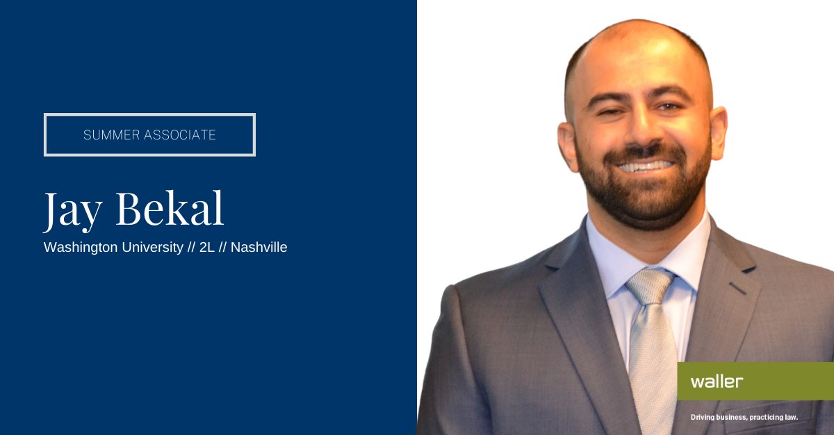 WallerLansden's tweet photo. Meet one of our summer associates, Jay Bekal! Jay is a rising 2L at Washington University in St. Louis. He is originally from Cincinatti, OH, and is interested in working in corporate law after graduation.
#WelcomeToWaller #WallerSummer22 https://t.co/V23oqZs8lg