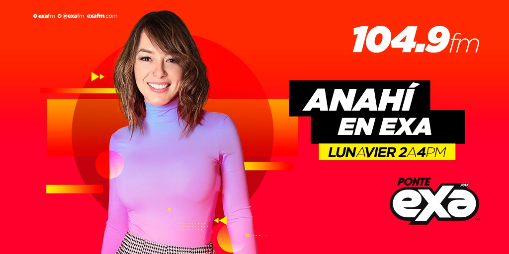 iHeartRadioMx's tweet photo. 😉 Deja que @anahidelamora te acompañe con música y toda la buena onda en @ExaFM 📱📶

Esta es tu conexión con 𝗶𝗛𝗲𝗮𝗿𝘁𝗥𝗮𝗱𝗶𝗼: https://t.co/UWEeOcuOCw https://t.co/Q1SJod8kcZ