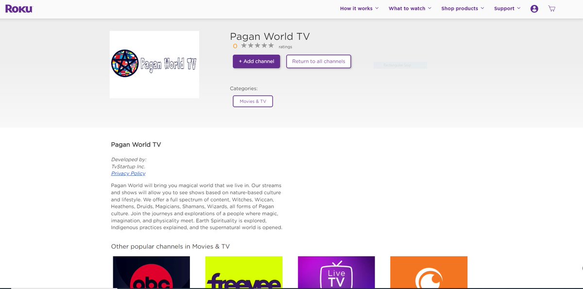 WitchSchool's tweet photo. So https://t.co/z1bq1cQh9Y is now on Roku and will be soon doing regular programming. We are asking if people can see it in your system. PaganWorld TV https://t.co/kZ9EXQYz9t