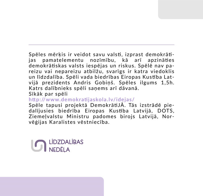 EiropasKustiba's tweet photo. Jaunieši, NVO pārstāvji, jaunatnes darbinieki, skolotāji, aktīvisti. Tiekamies trešdien, 29. jūnijā plkst. 16.00 Lastādijas dārzā iepazīt un izspēlēt Demokratijas spēli. https://t.co/HPtNKPXNwE